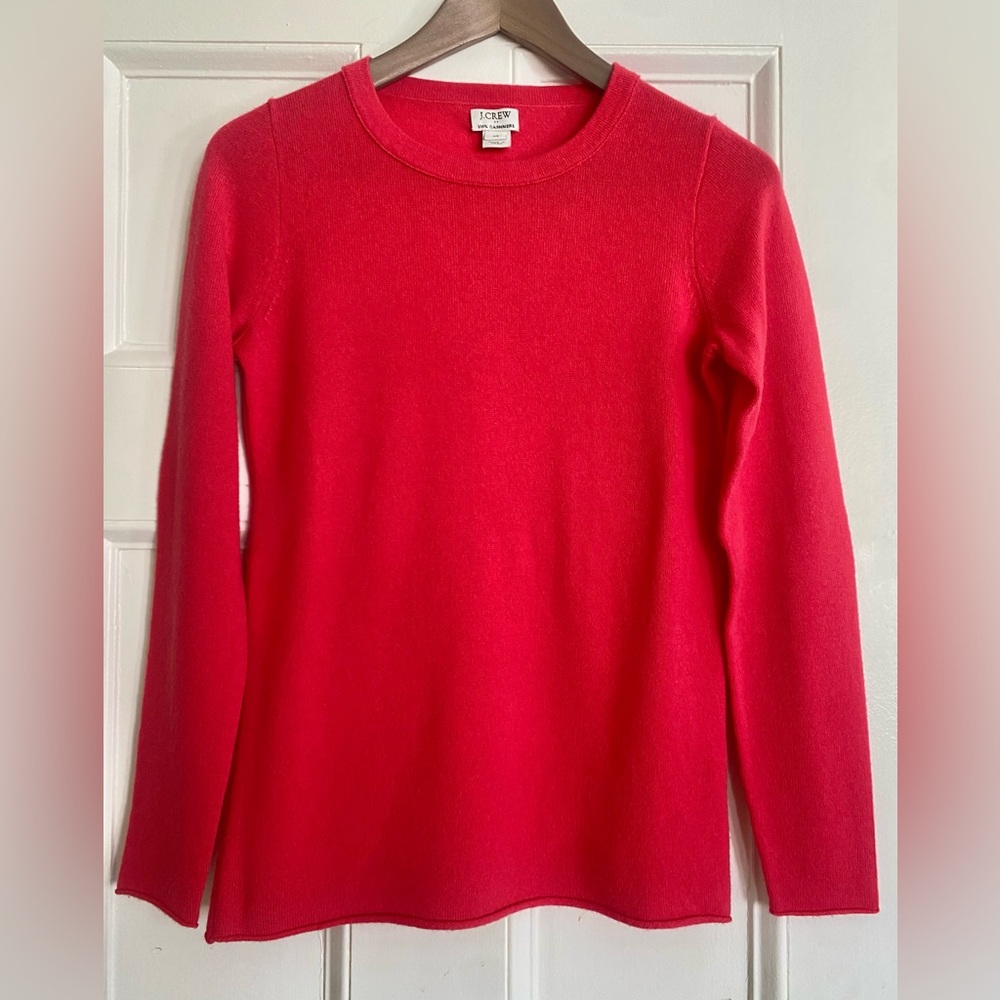 J. Crew Pink 100% Cashmere Crew Neck Sweater - size XS